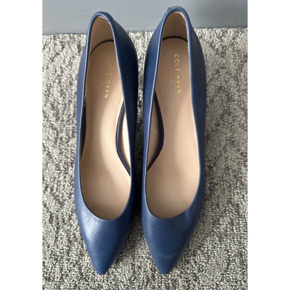 Cole Haan 9.5B Blue Pumps Women’s Heels Y2K Retro Chic Dressy Academia Holiday - Picture 1 of 5